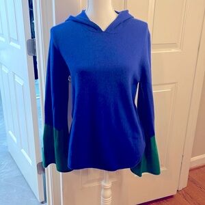 Cashmere color block hoodie